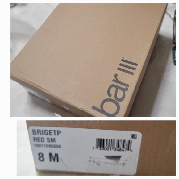 Bar III Brigetp Red Ankle Boots With Studded Trim & Zipper Closure-8M - Picture 9 of 10